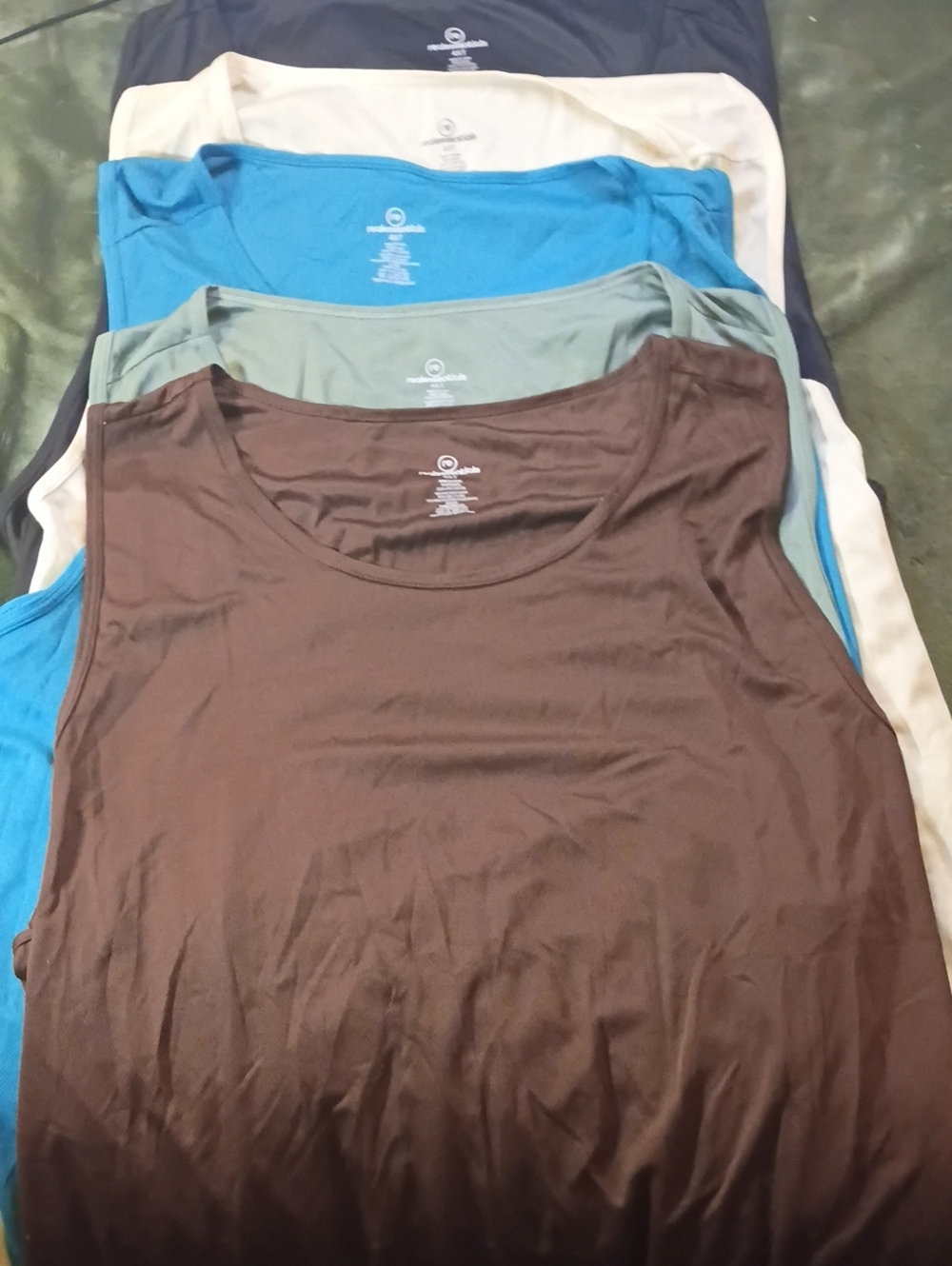 Men's Sleeveless Tank Top - Brown, Blue, Teal, Cream (Multi-Pack)